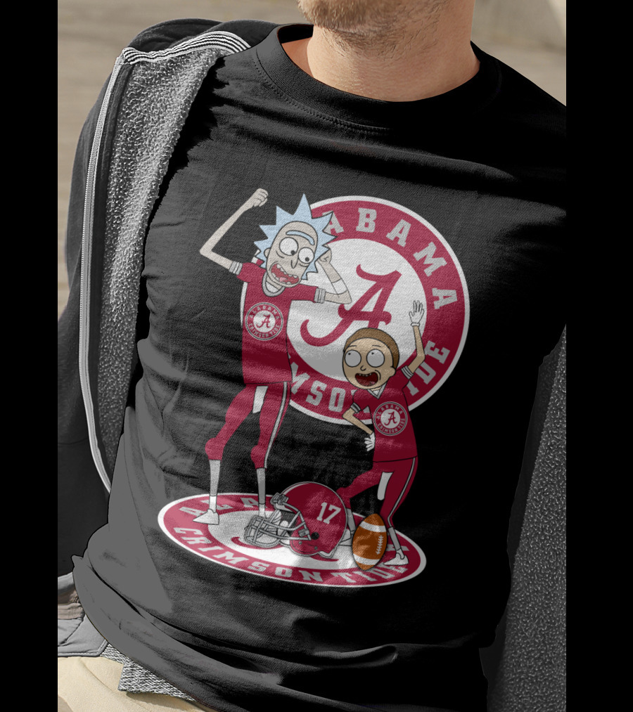 Alabama Crimson Tide Rick And Morty Football Parody NFL Crossover T-Shirt