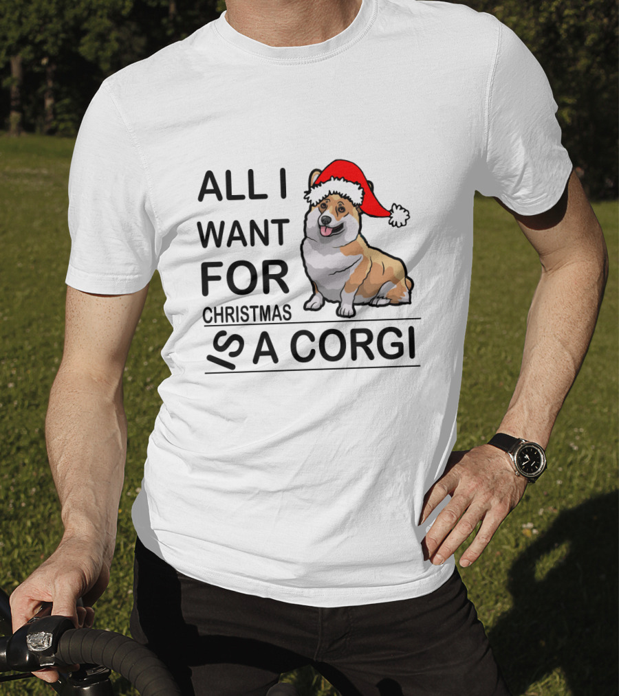 All I Want For Christmas Is A Corgi With Santa Hat T-Shirt