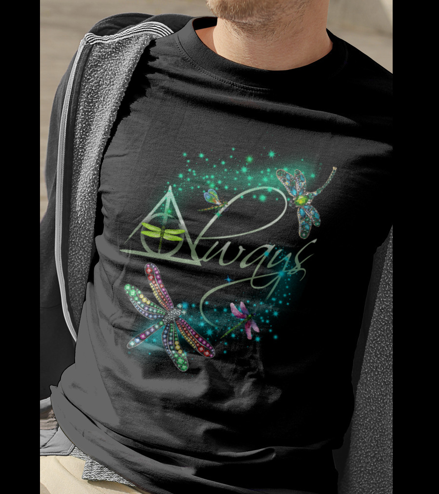 Always Dragonfly Deathly Hallows Magic Sparkle T-Shirt