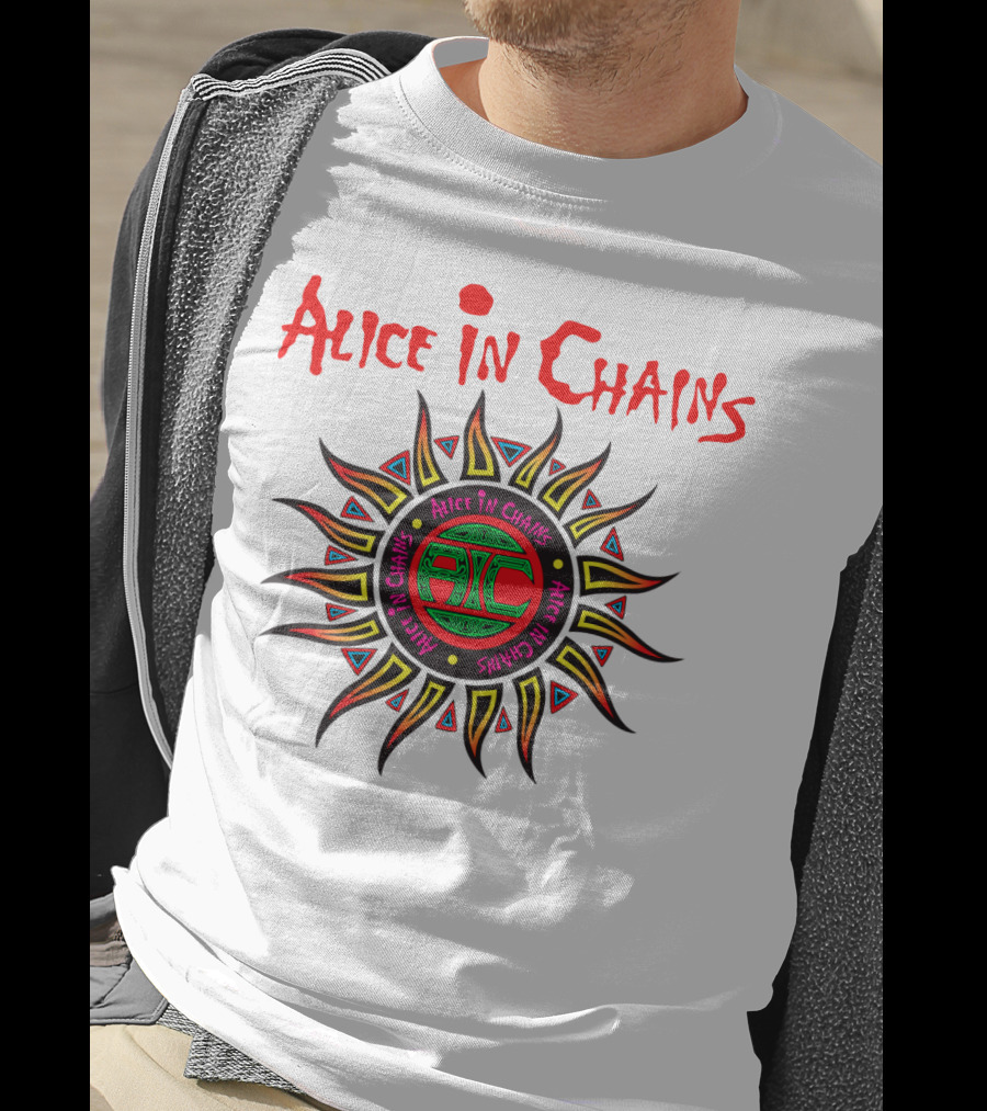 Alice In Chains Sun Graphic Logo With Circular Text T-Shirt