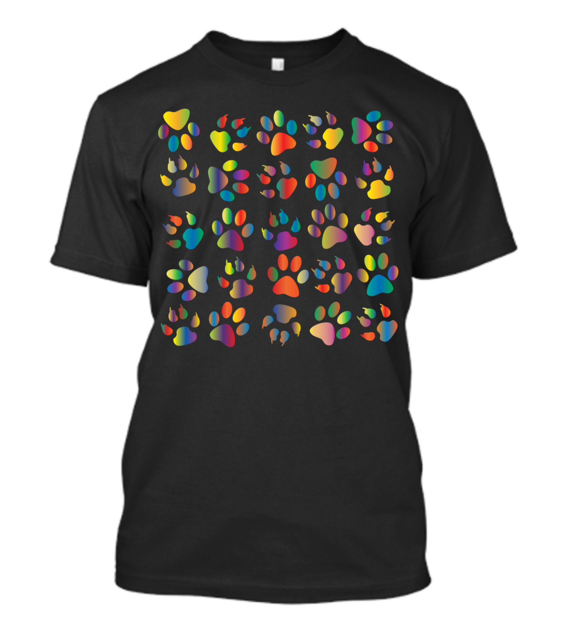 Colorful Dog Paw Prints T-Shirt