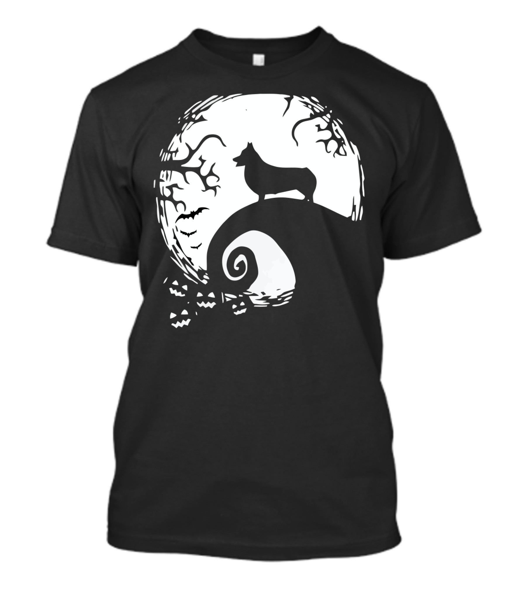 Halloween Corgi Nightmare Hill Moonlight T-Shirt