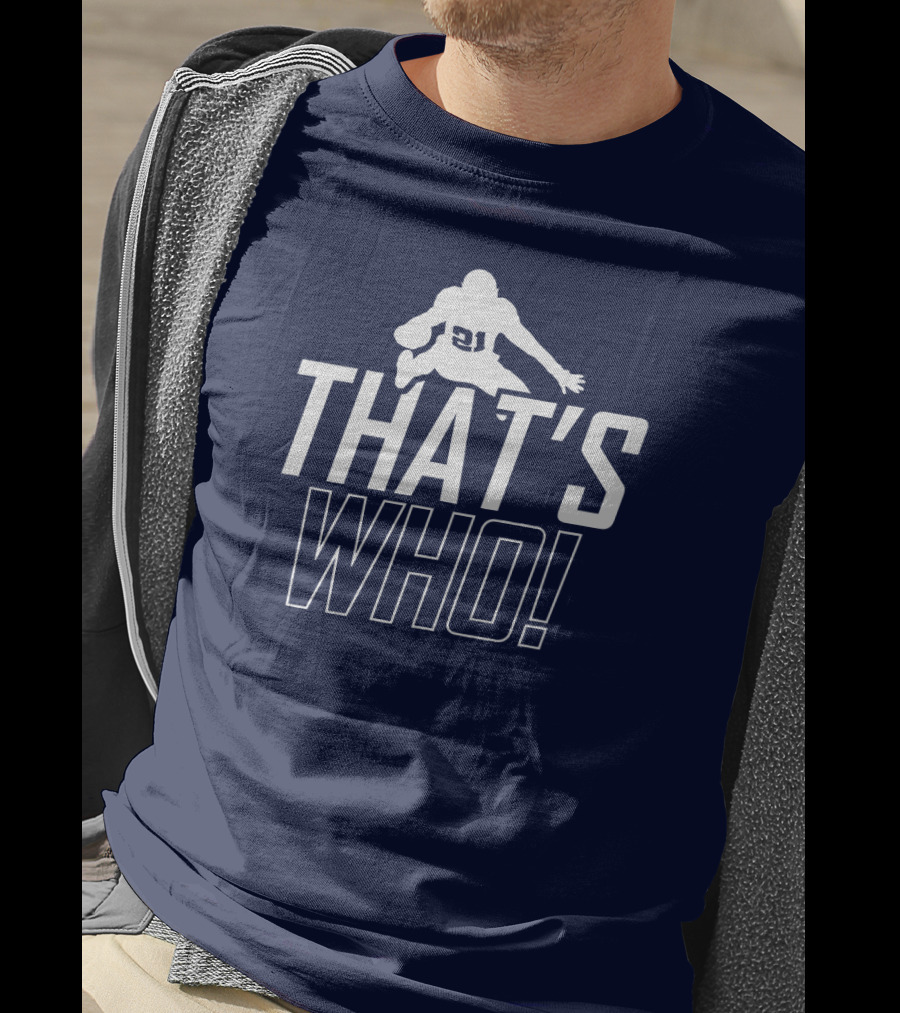 That's Who Football Player Iconic Number 21 Leap T-Shirt