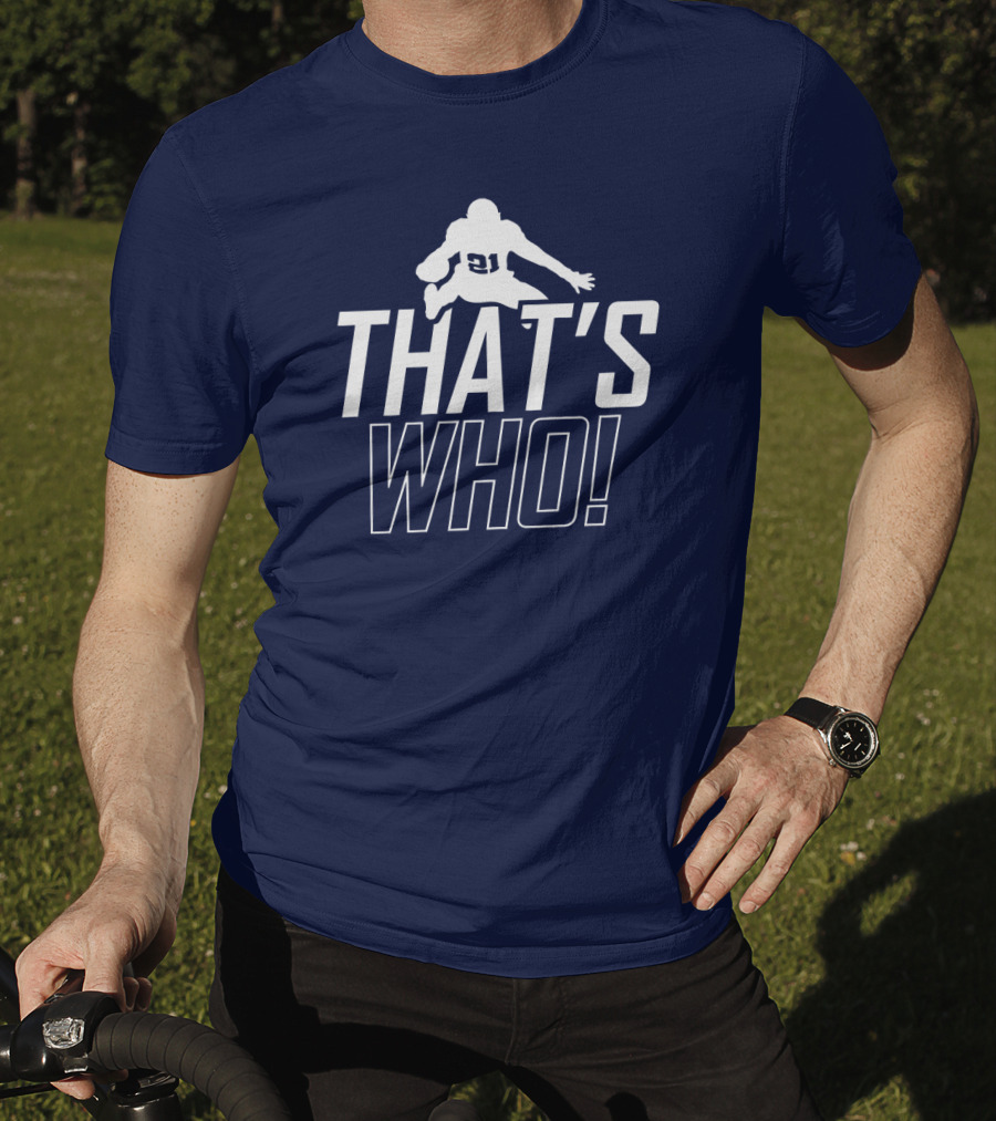 That's Who Football Player Iconic Number 21 Leap T-Shirt