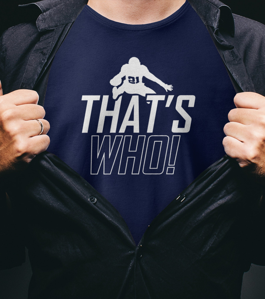 That's Who Football Player Iconic Number 21 Leap T-Shirt