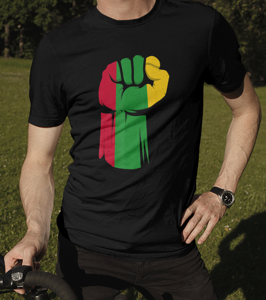 Black Fist African American Pride Black History Month Rasta Colors Fist T-Shirt