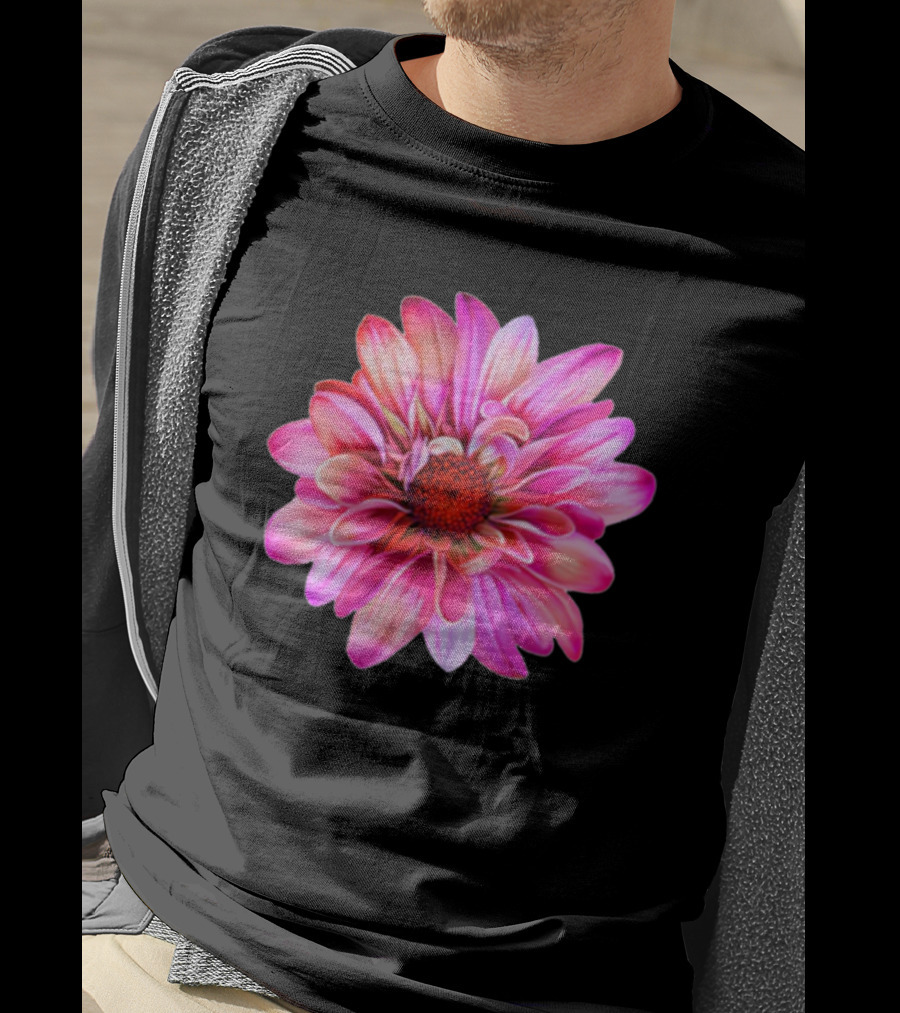 Fuchsia Sunflower Simple Floral Blossom With Vibrant Pink Petals T-Shirt