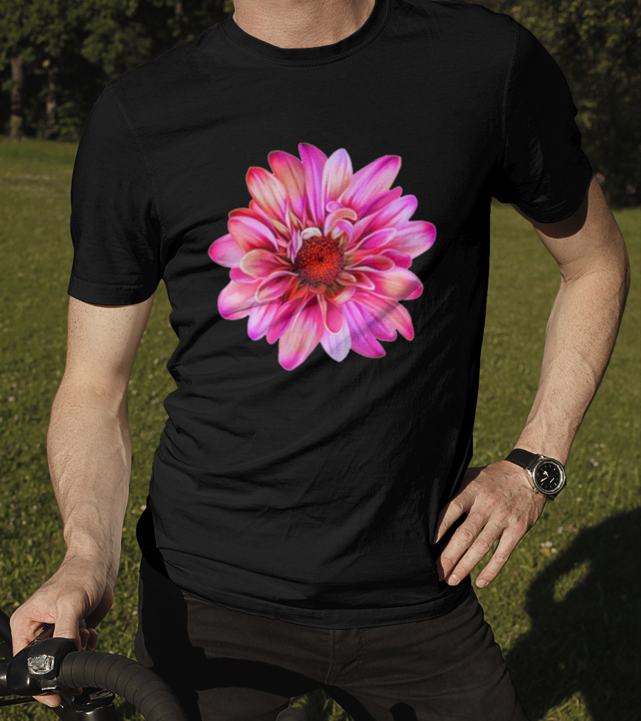 Fuchsia Sunflower Simple Floral Blossom With Vibrant Pink Petals T-Shirt