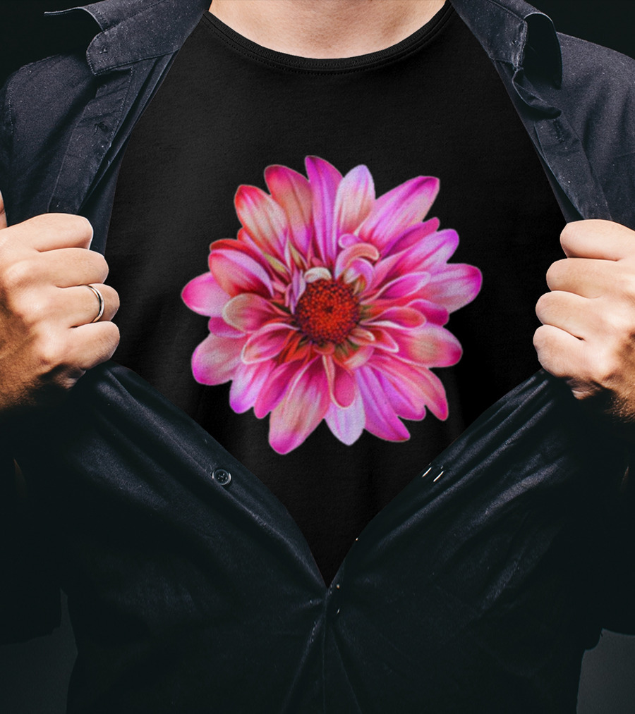 Fuchsia Sunflower Simple Floral Blossom With Vibrant Pink Petals T-Shirt