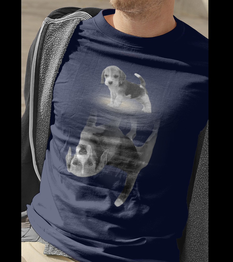 The Beagles Dog Humor Reflection Illusion For Funny Beagle Lovers T-Shirt