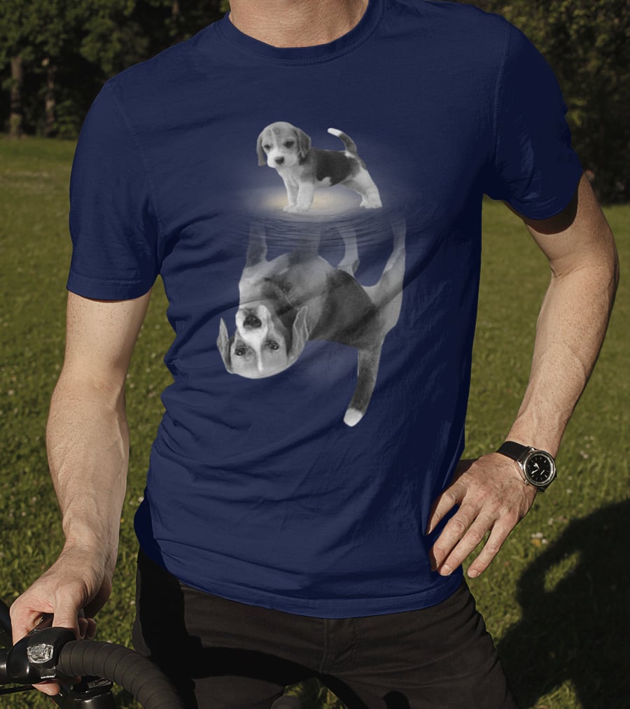 The Beagles Dog Humor Reflection Illusion For Funny Beagle Lovers T-Shirt