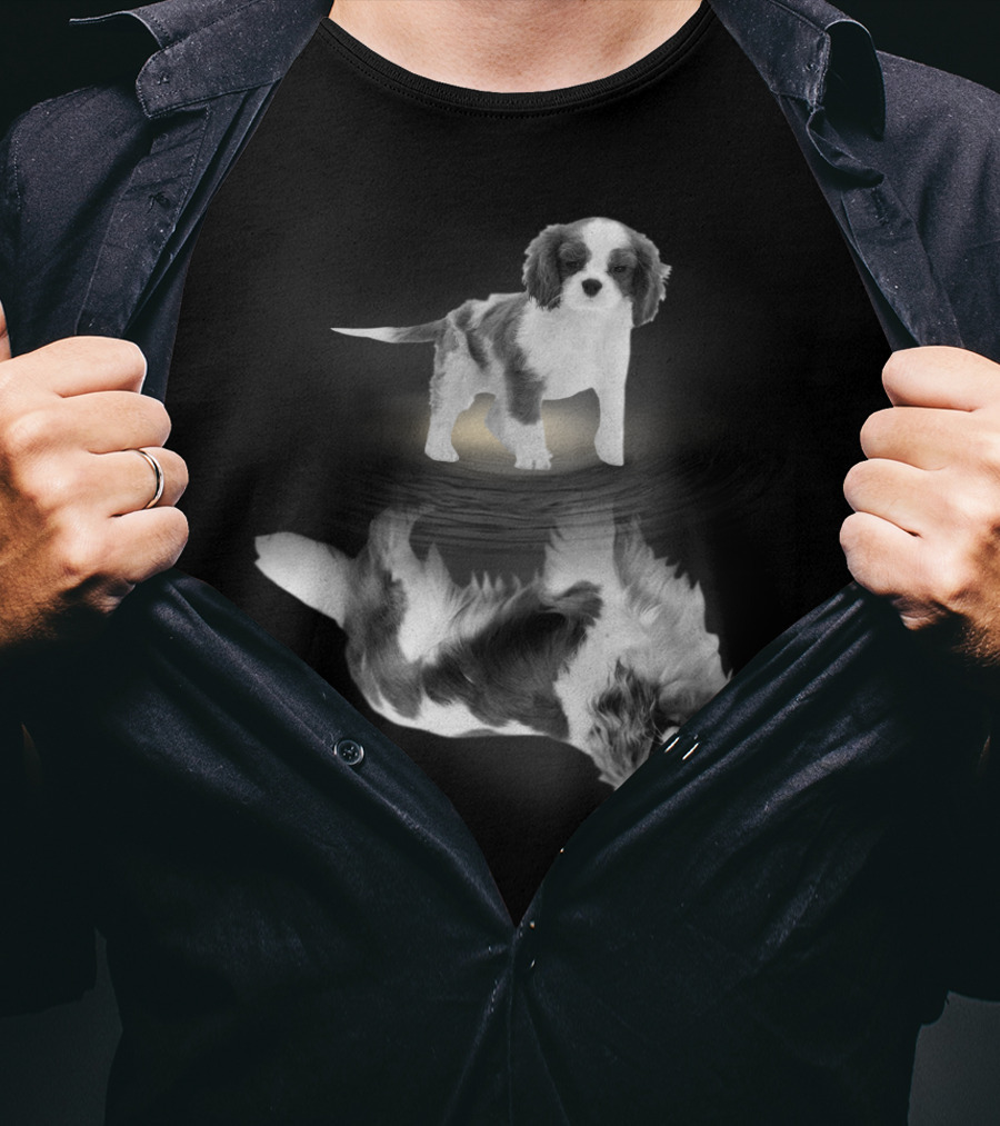 Cavalier King Charles Spaniel Reflection Art Photography T-Shirt