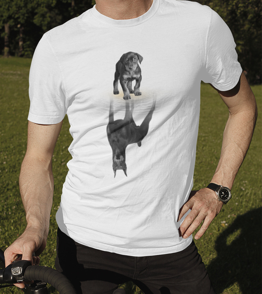 Doberman Puppy Reflection Women Men Kids Dog Love Pet T-Shirt