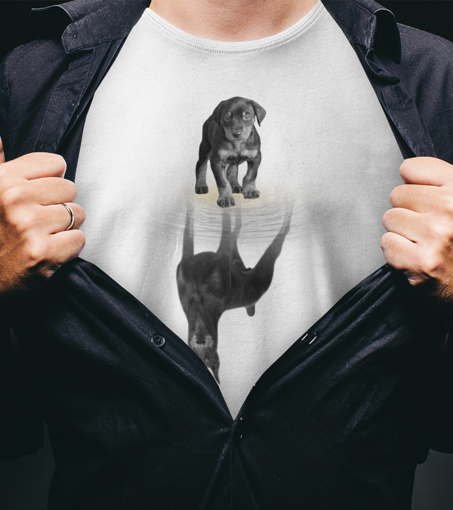 Doberman Puppy Reflection Women Men Kids Dog Love Pet T-Shirt