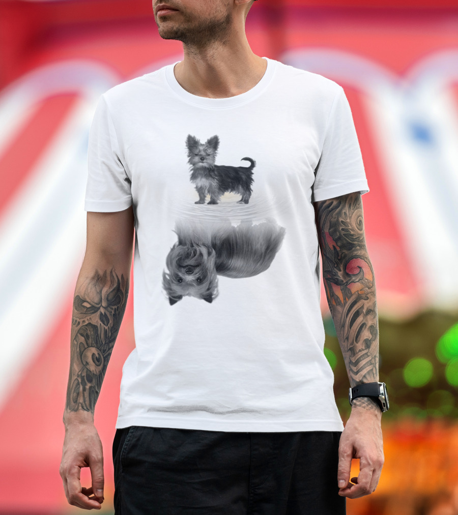Yorkshire Terrier Reflection Art In I Love My Yorkie T-Shirt