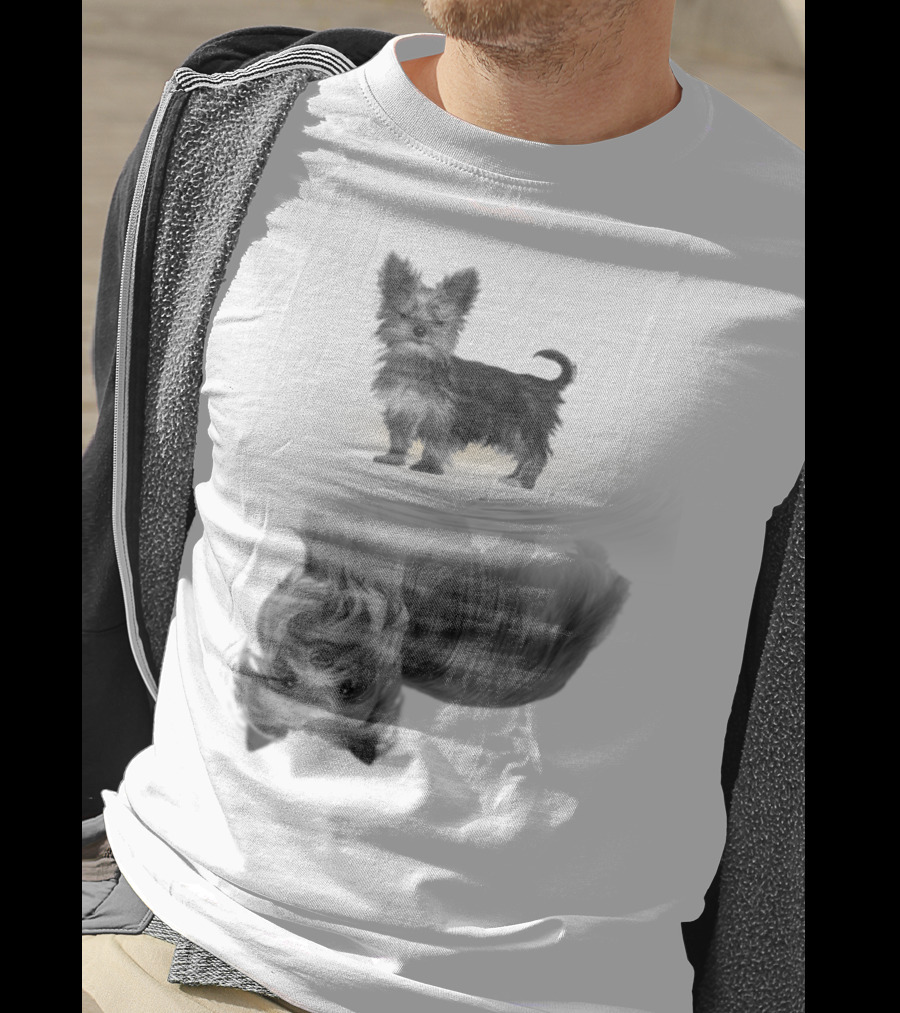 Yorkshire Terrier Reflection Art In I Love My Yorkie T-Shirt