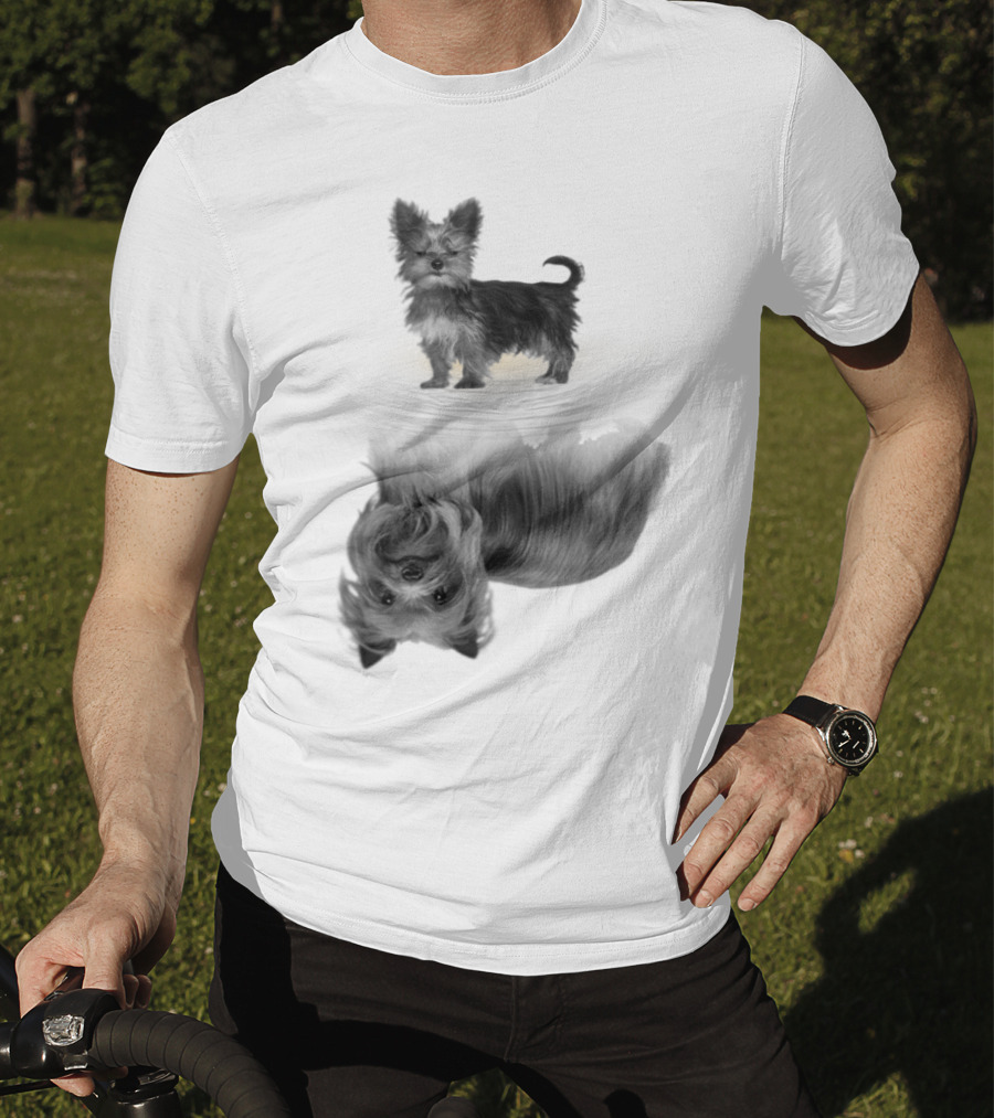Yorkshire Terrier Reflection Art In I Love My Yorkie T-Shirt