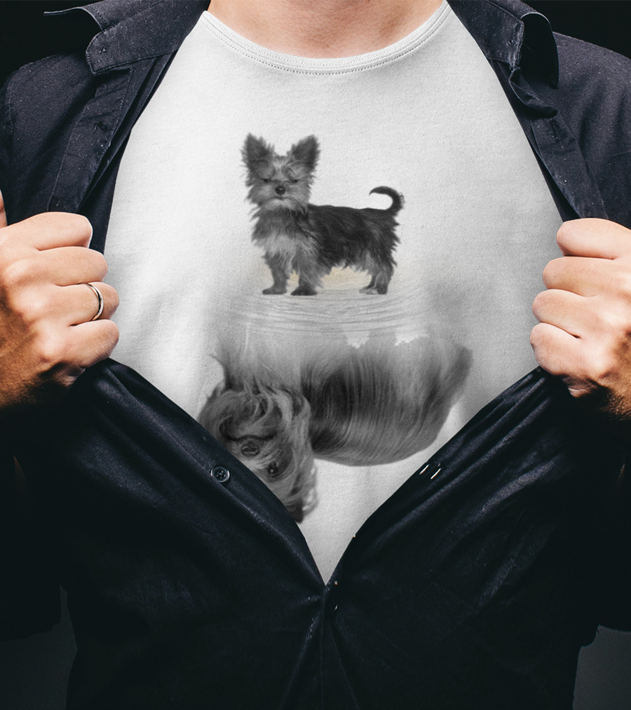 Yorkshire Terrier Reflection Art In I Love My Yorkie T-Shirt