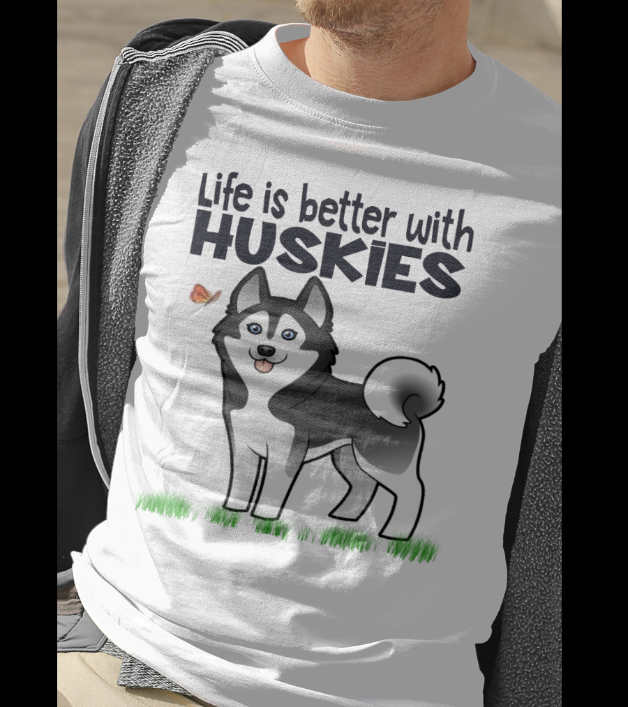 Life Is Better With Huskies Siberian Dog Owner Puppy T-Shirt