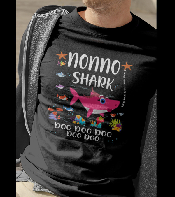 Nonno Shark Doo Doo Doo Doo Family Matching Underwater Scene T-Shirt