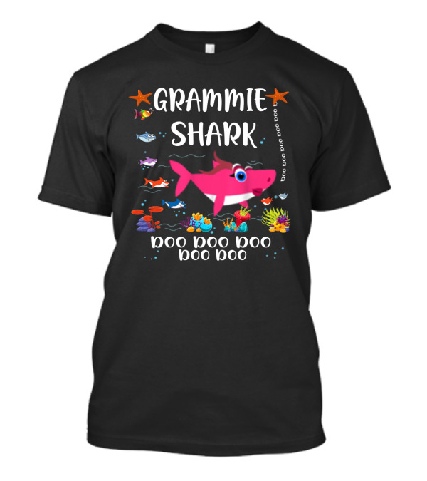 Grammie Shark Doo Doo Doo Doo Colorful Ocean Scene T-Shirt