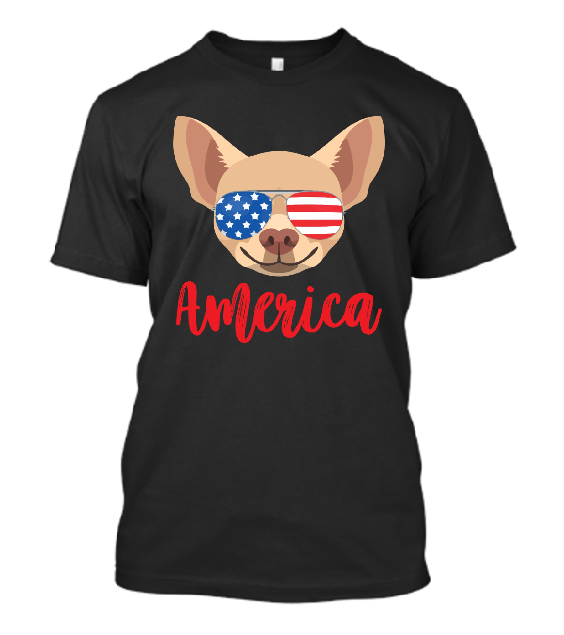America Chihuahua Patriotic Sunglasses Dog T-Shirt