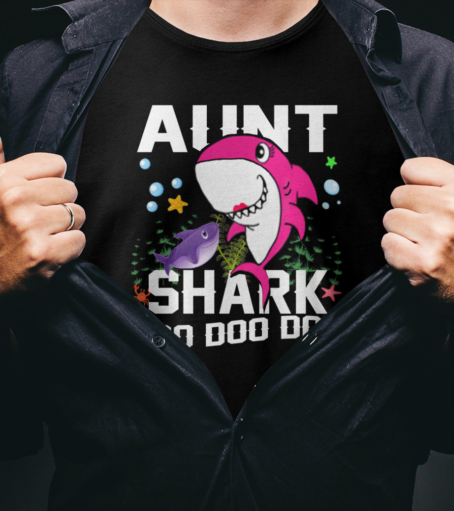 Aunt Shark Doo Doo Doo Halloween Christmas T-Shirt