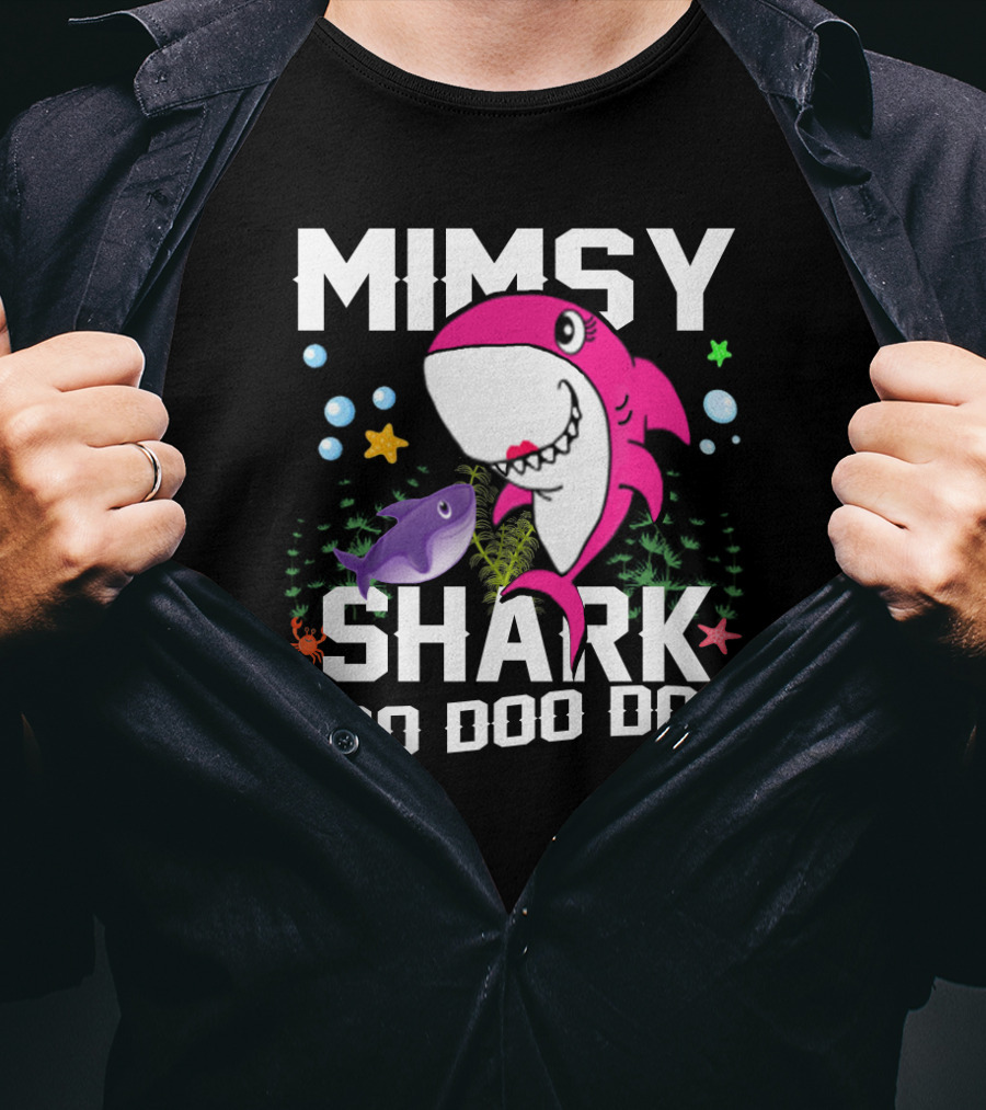 Mimsy Shark Doo Doo Doo Grandpa Mommy Daddy Funny T-Shirt