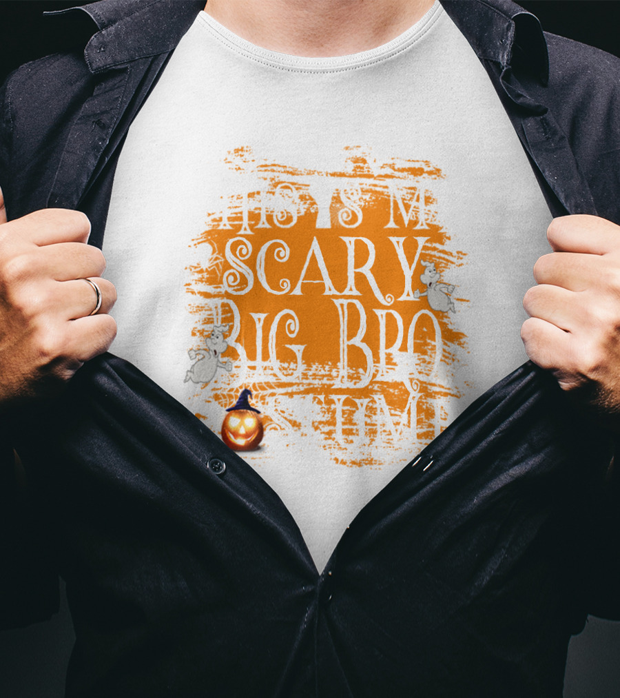 This Is My Scary Big Bro Costume Ghost Pumpkin Orange T-Shirt