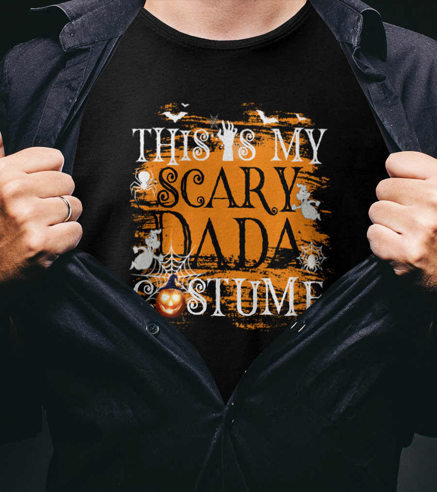 This Is My Scary Dada Costume Halloween Ghosts Pumpkin Spiderweb T-Shirt