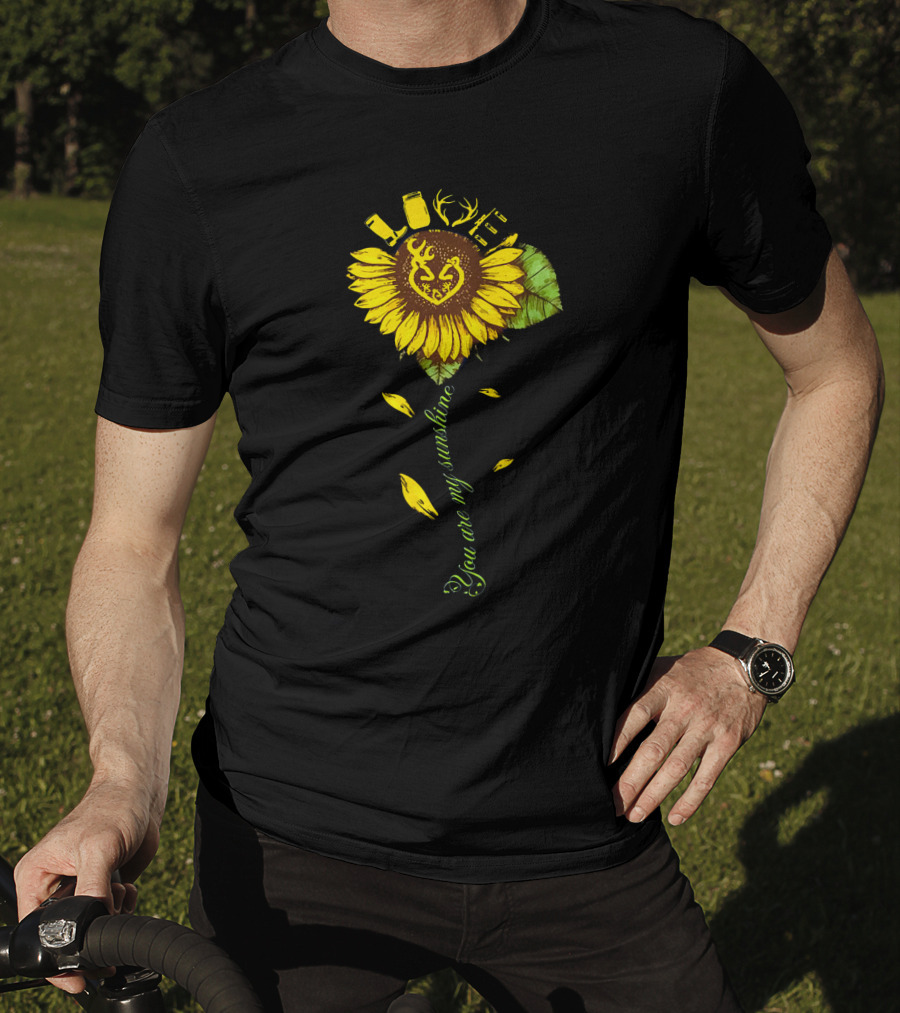 You Are My Sunshine Deer Antler Sunflower T-Shirt