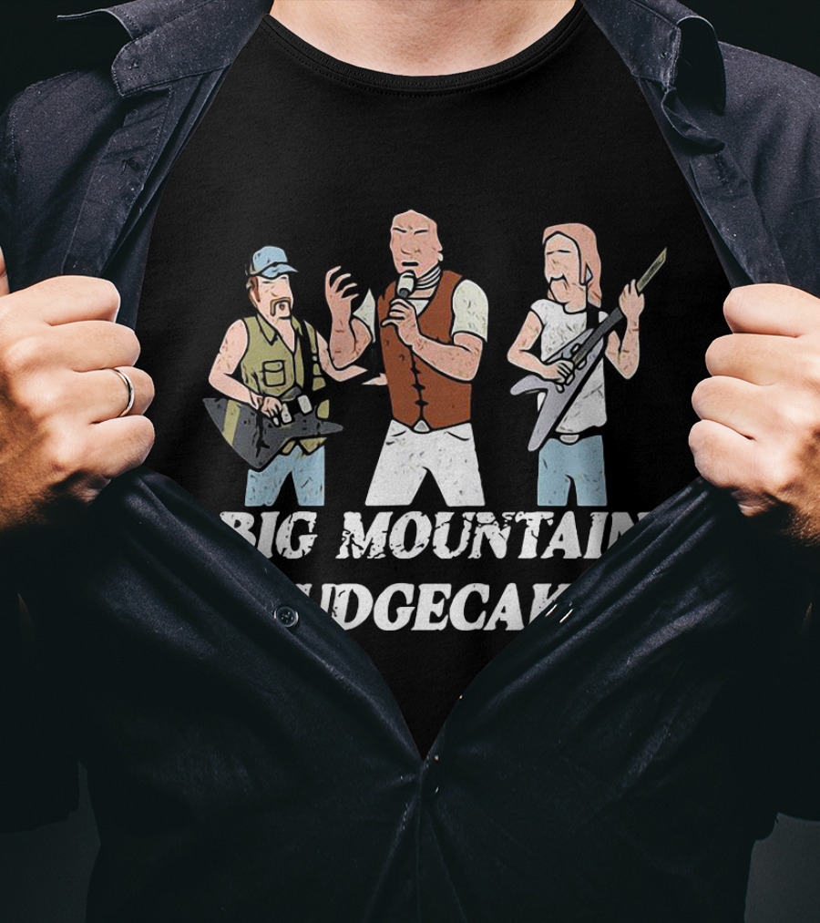 BIG MOUNTAIN FUDGECAKE Rock Band Trio With Microphone And Guitars T-Shirt
