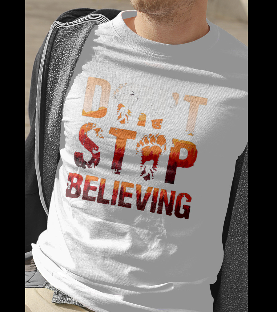 Bigfoot Don't Stop Believing Footprint Silhouette Adventure T-Shirt