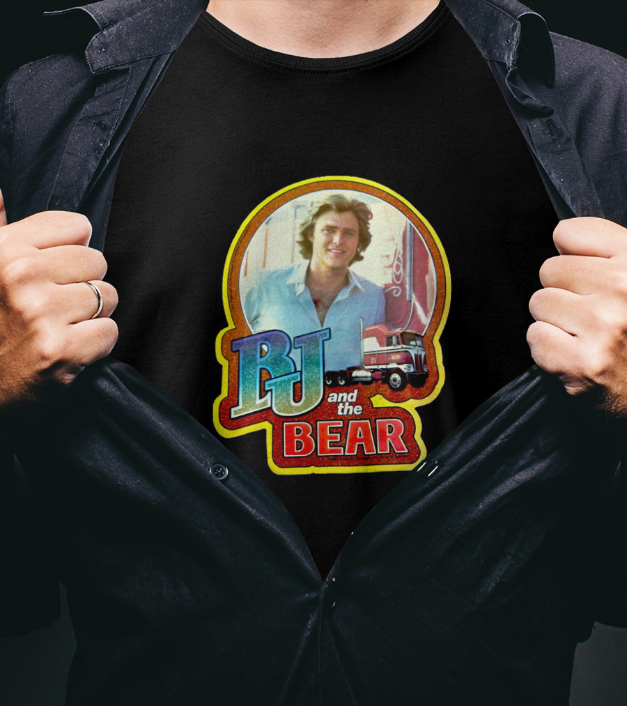 BJ And The Bear Television Show Vintage Style Image With Semi Truck T-Shirt