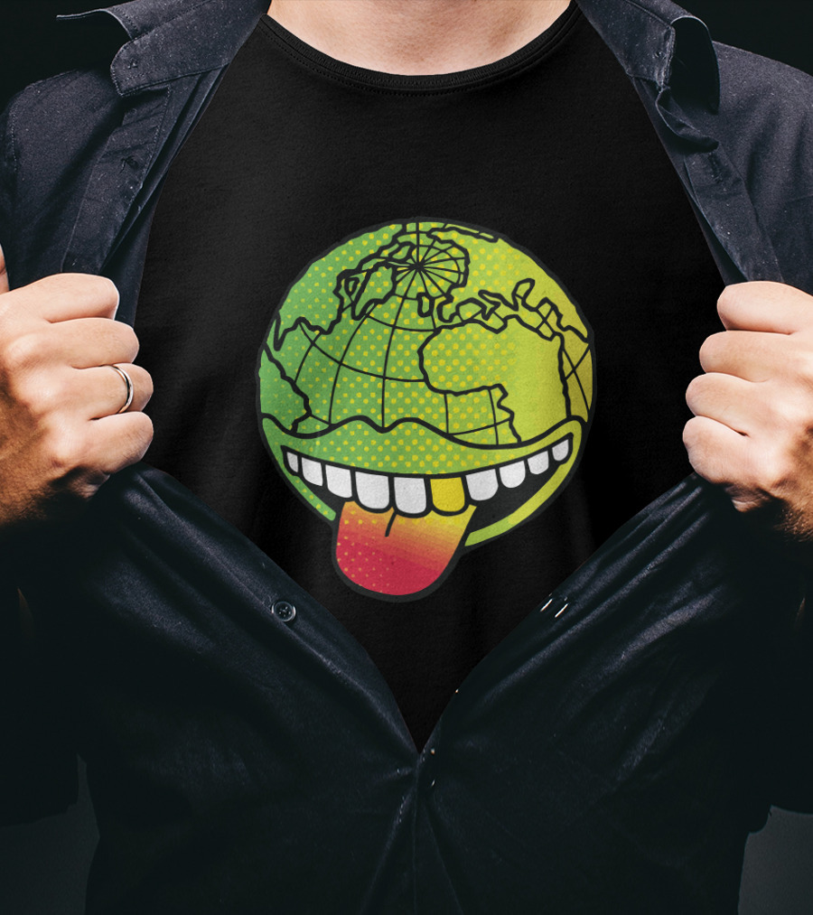 Earthgang Tongue Out Earth Globe T-Shirt