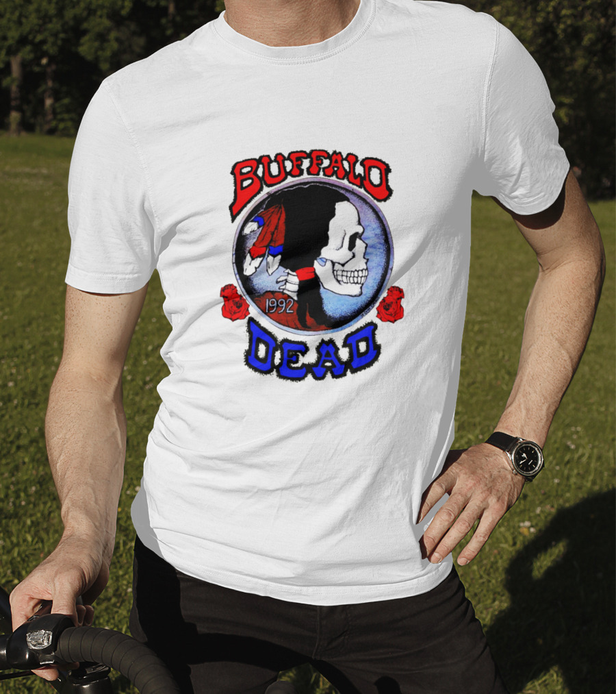 Buffalo Dead 1992 Skull With Roses T-Shirt