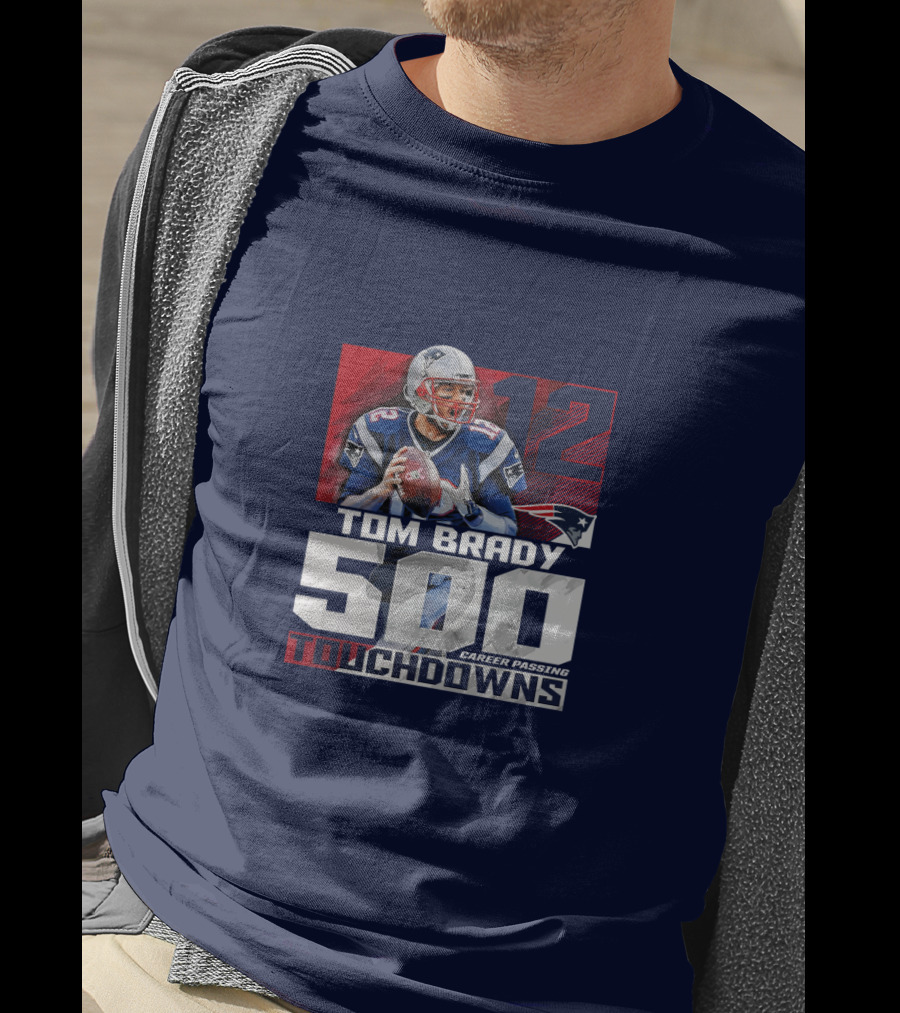 Tom Brady 500 Career Passing Touchdowns 12 Patriots T-Shirt