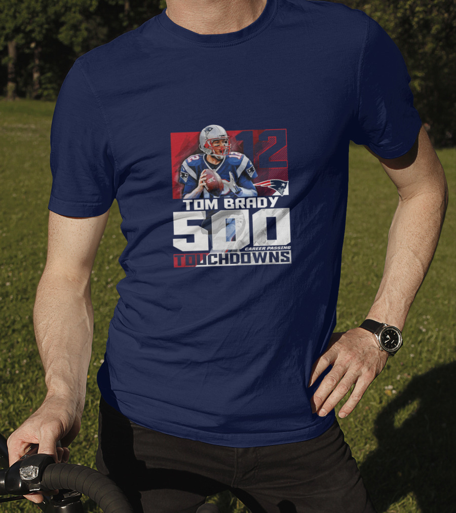 Tom Brady 500 Career Passing Touchdowns 12 Patriots T-Shirt