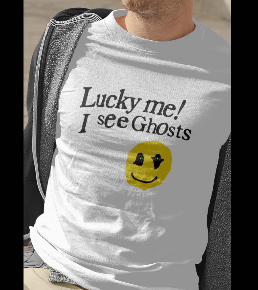 Lucky Me I See Ghosts Kids See Ghosts Merch Yellow Smiley Face T-Shirt