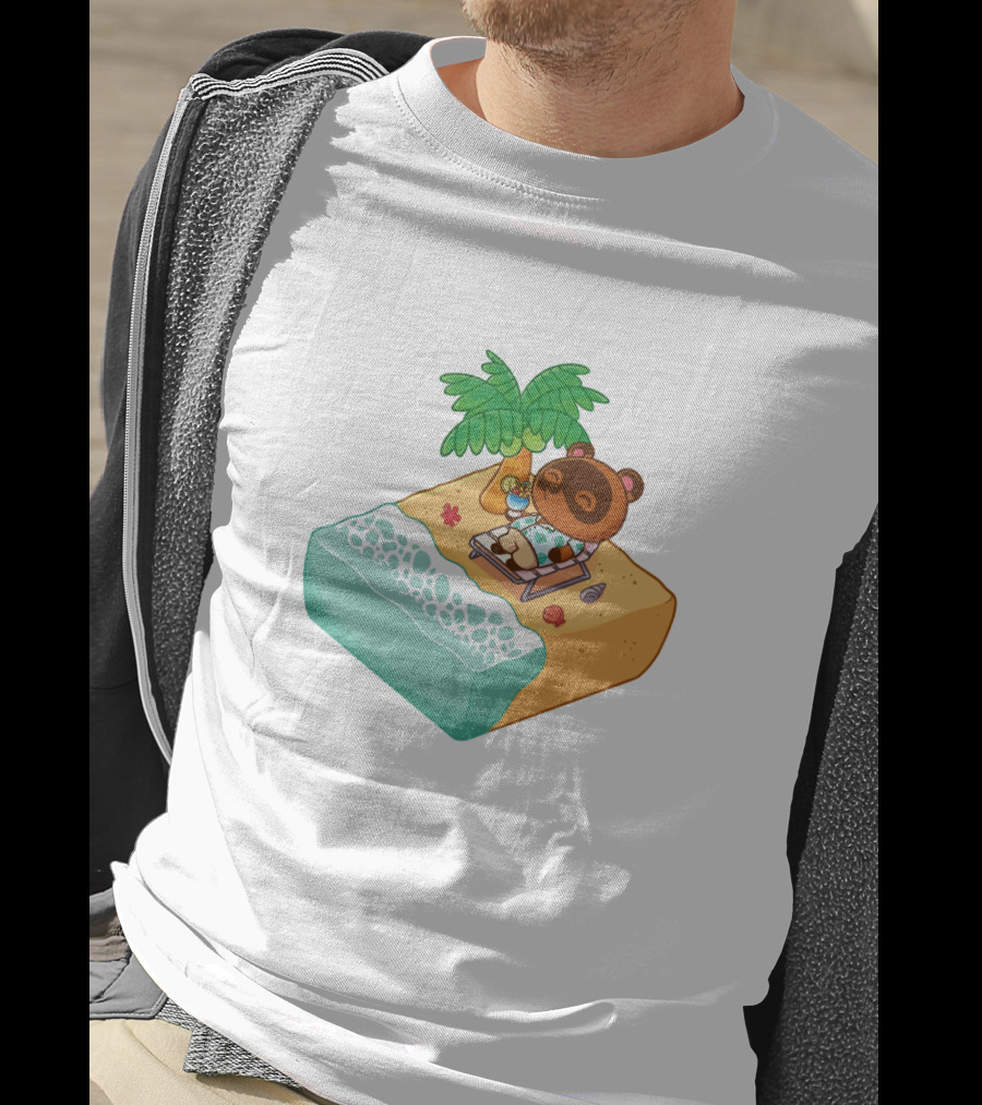 Tom Nook Beach Relaxation Paradise Island Scene T-Shirt