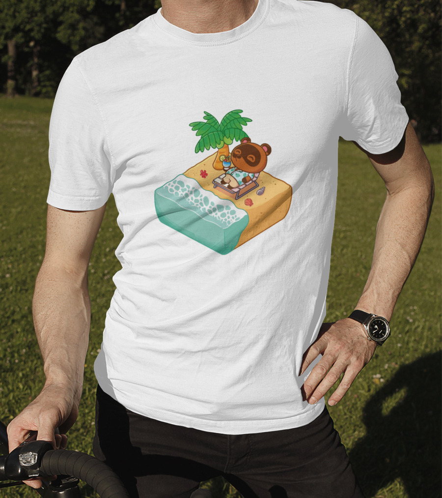 Tom Nook Beach Relaxation Paradise Island Scene T-Shirt