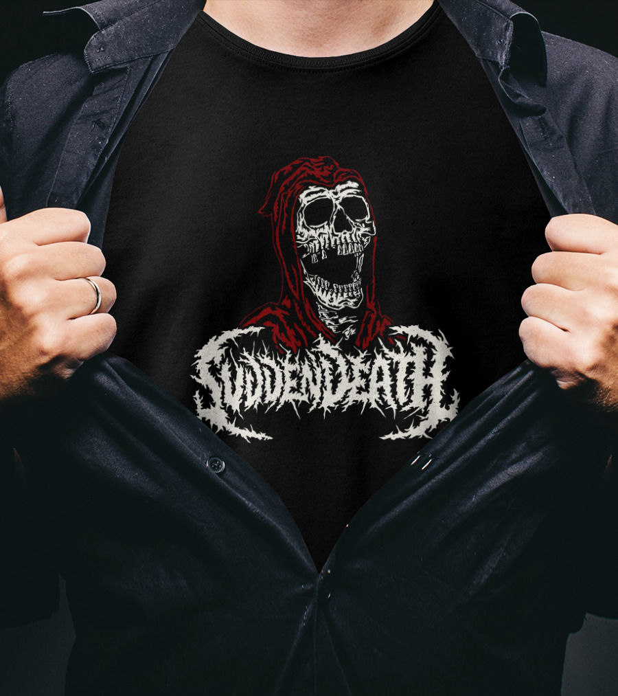 Svdden Death Skull Hooded Figure Logo Merch T-Shirt