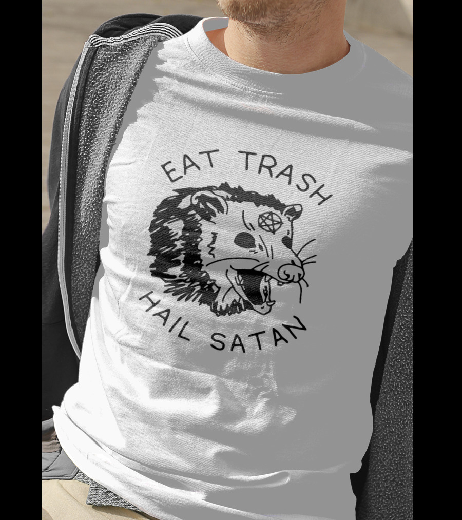 Eat Trash Hail Satan Opossum Pentagram T-Shirt
