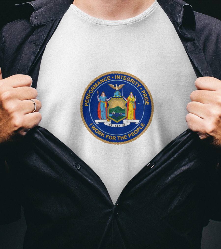 Performance Integrity Pride I Work For The People Andrew Cuomo White T-Shirt