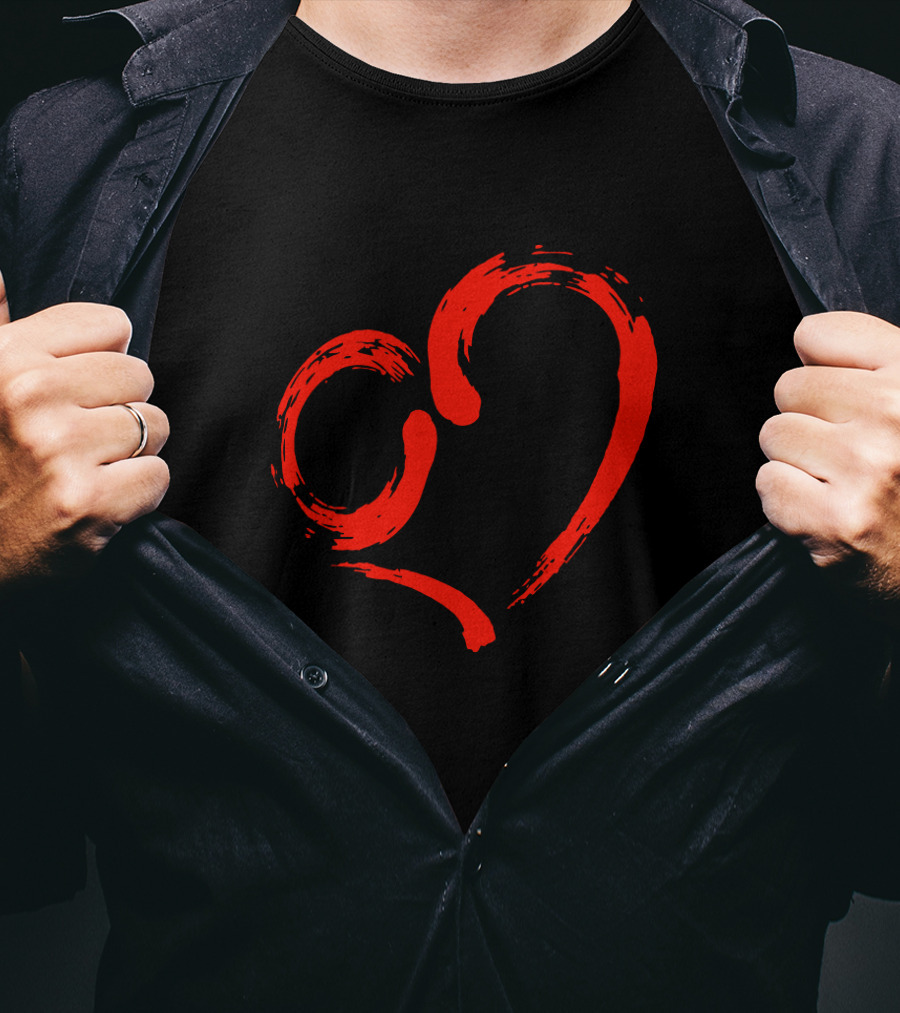 Yandere Simulator Red Brushstroke Heart T-Shirt