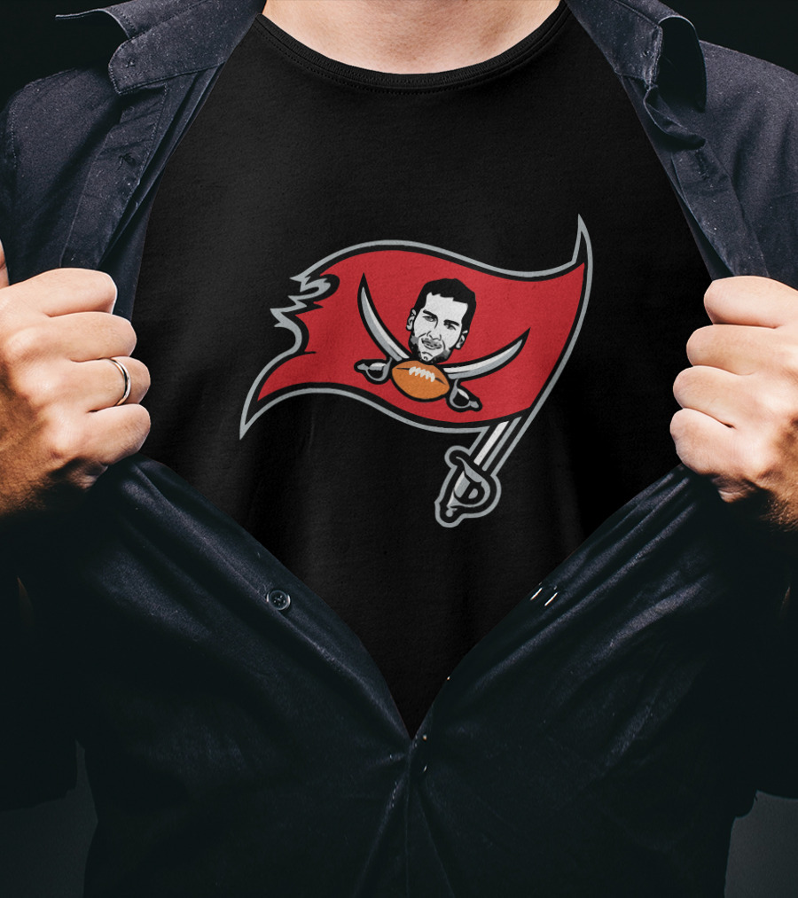 Tampa Bay Buccaneers Pirate Flag Parody With Face And Football T-Shirt