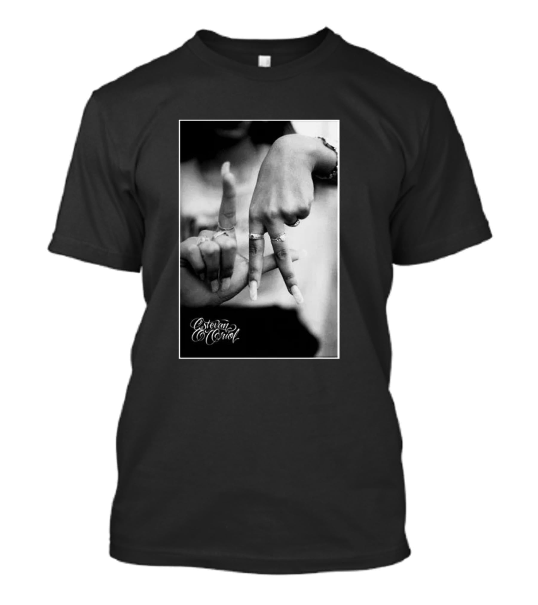Esteban Oriol LA Fingers Gesture Black And White Photography T-Shirt