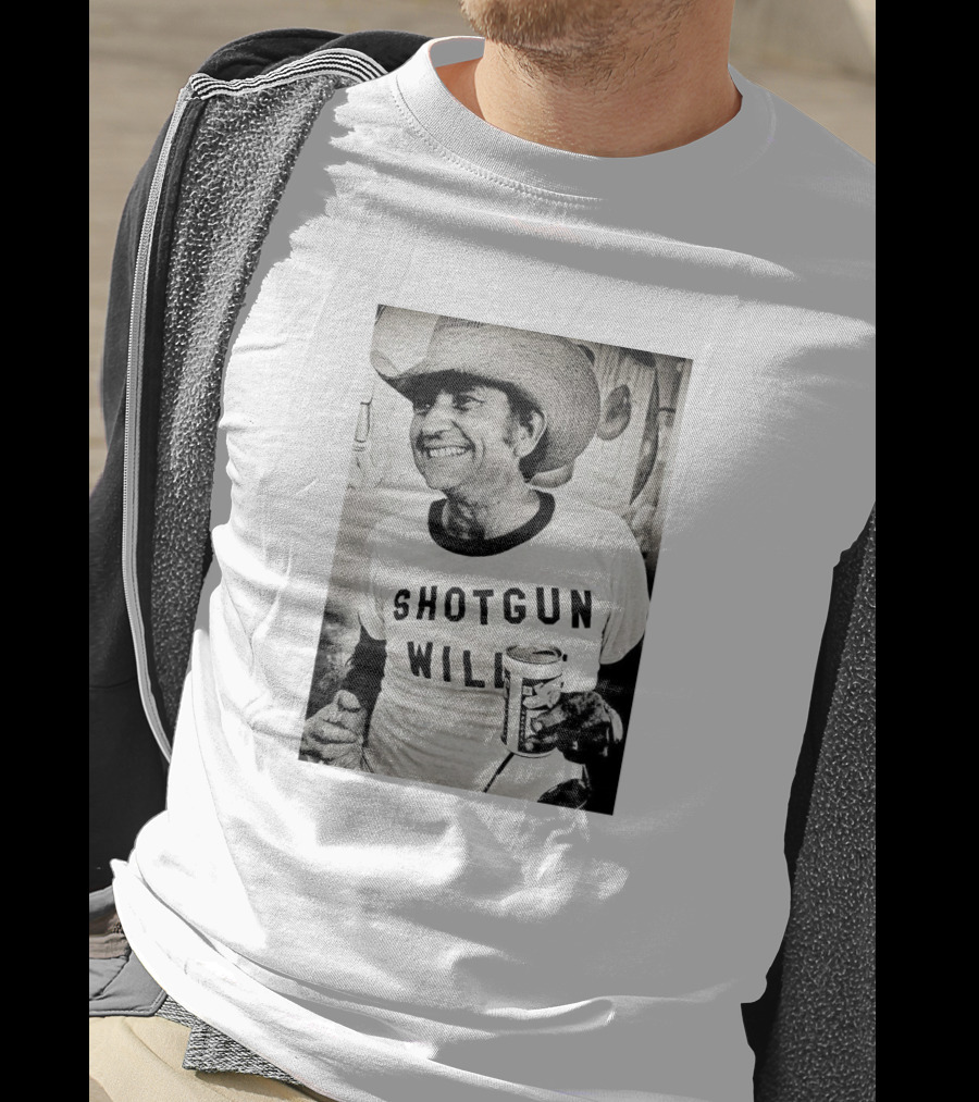 Shotgun Willie Cowboy Hat Beer Can Vintage Look T-Shirt