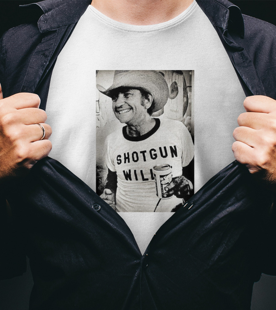 Shotgun Willie Cowboy Hat Beer Can Vintage Look T-Shirt
