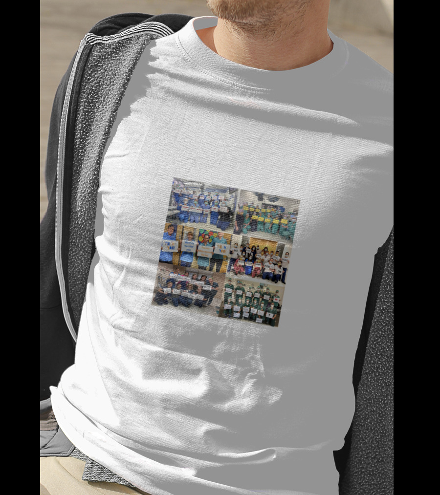 We Stay Here For You Please Stay Home For Us Healthcare Workers Holding Signs T-Shirt